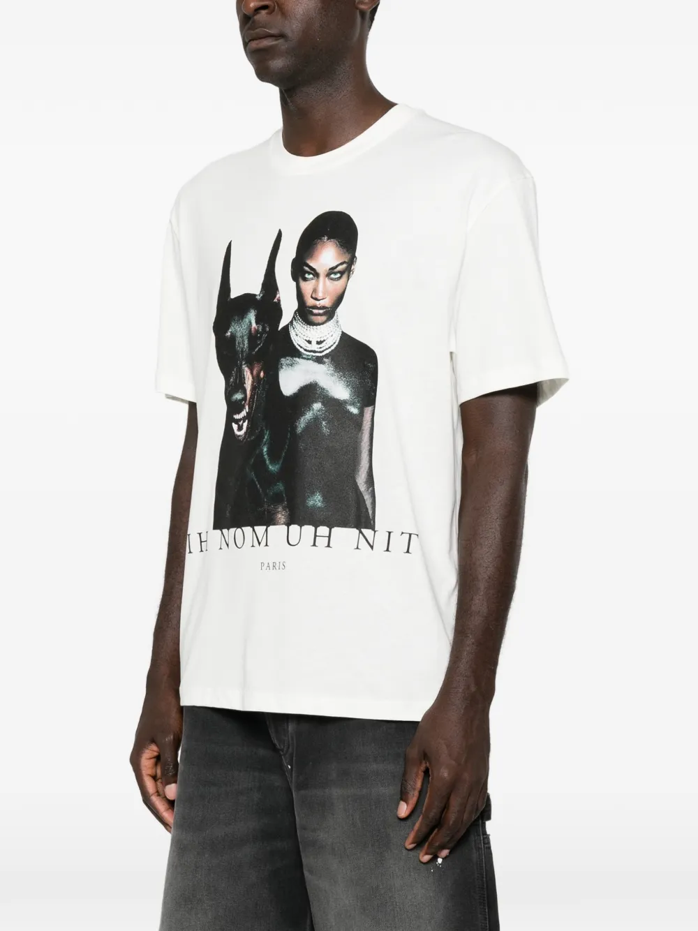 Ih Nom Uh Nit Family katoenen T-shirt met print Wit
