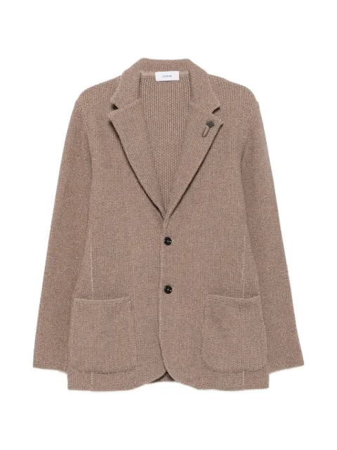 Lardini chaqueta de punto gofrado con solapas de muesca