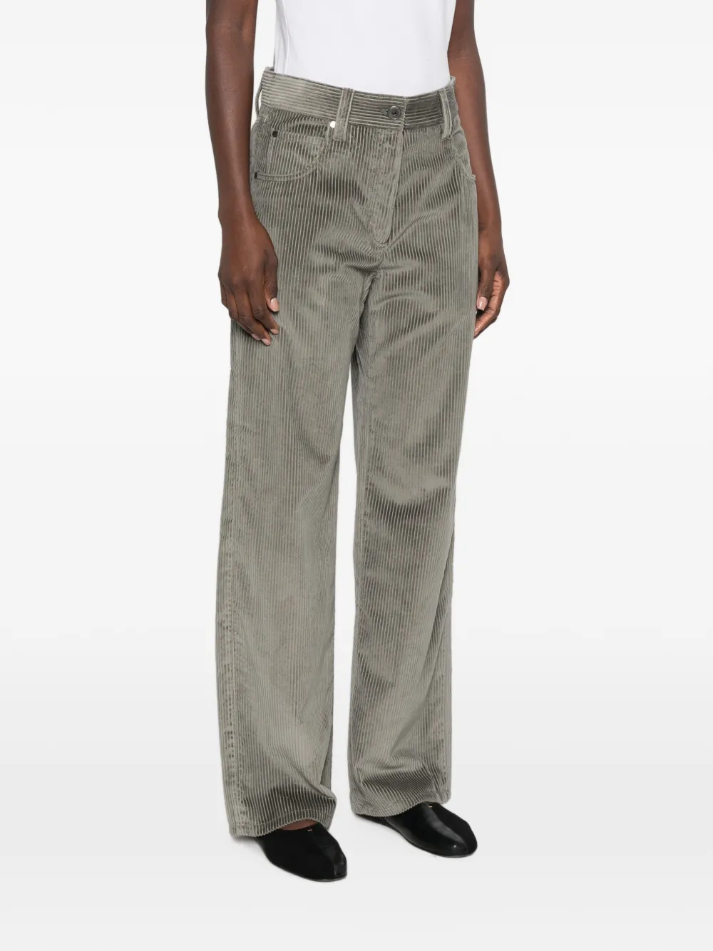 Brunello Cucinelli Ribfluwelen straight broek Grijs