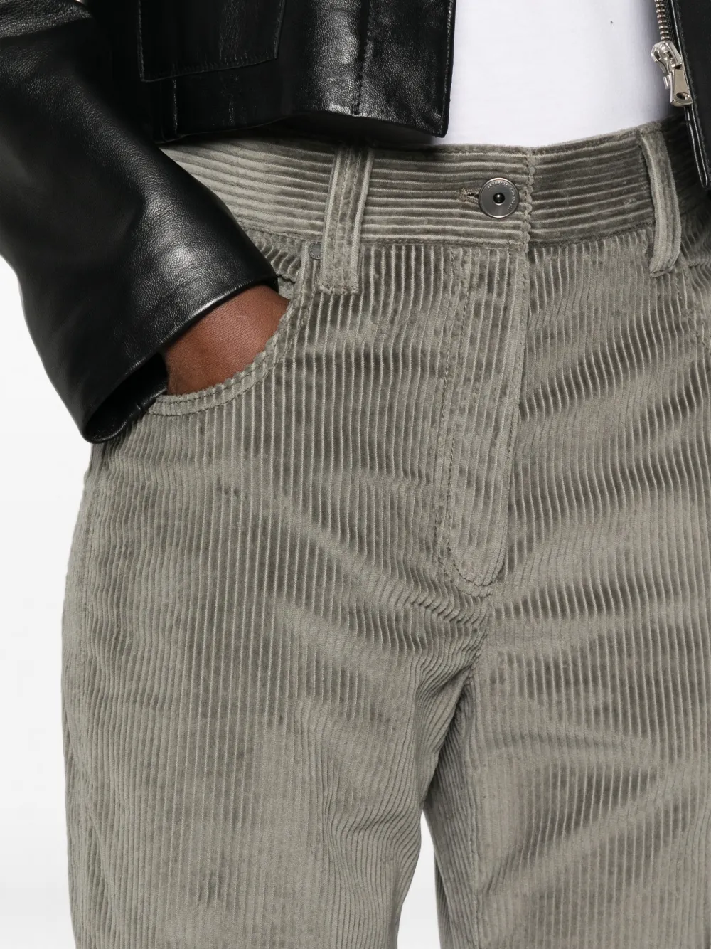 Brunello Cucinelli Ribfluwelen straight broek Grijs