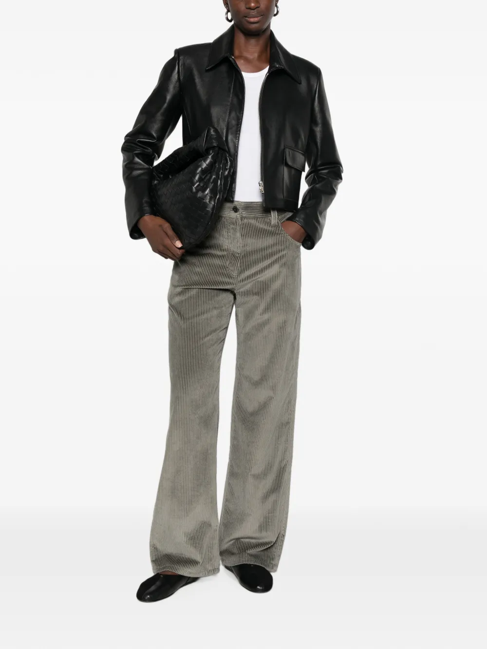 Brunello Cucinelli Ribfluwelen straight broek Grijs