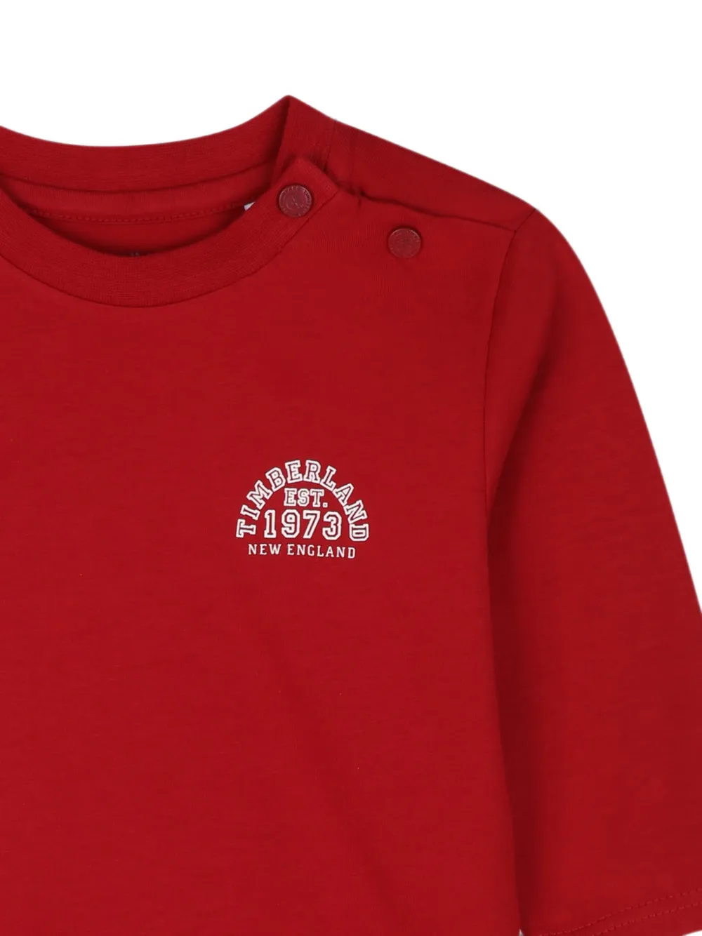 Timberland Kids T-shirt met lange mouwen en logo-print Rood