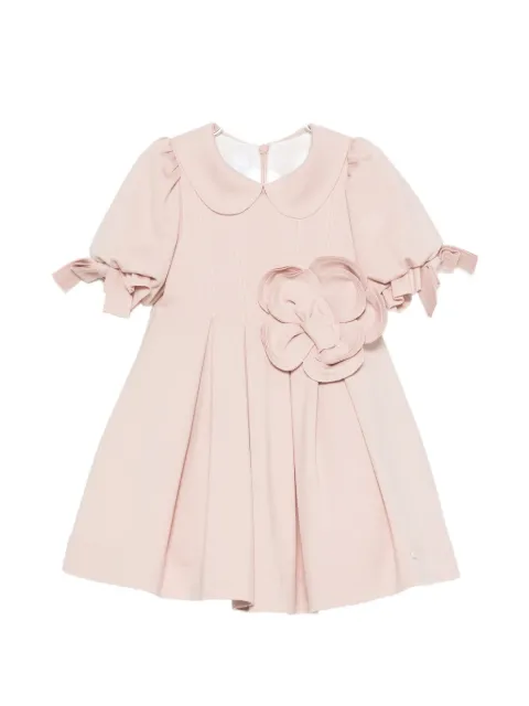 Colorichiari flower-appliqué collared dress