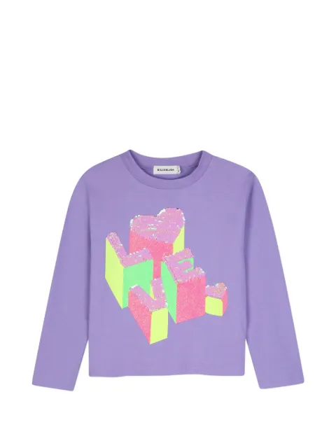 Billieblush playera manga larga bordada con lentejuelas