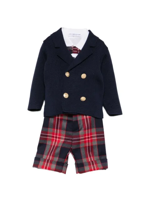Colorichiari tartan-print four-piece set