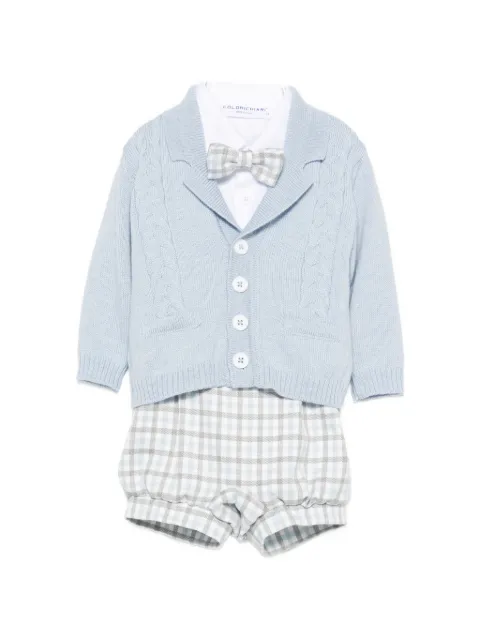 Colorichiari check-pattern cable-knit set