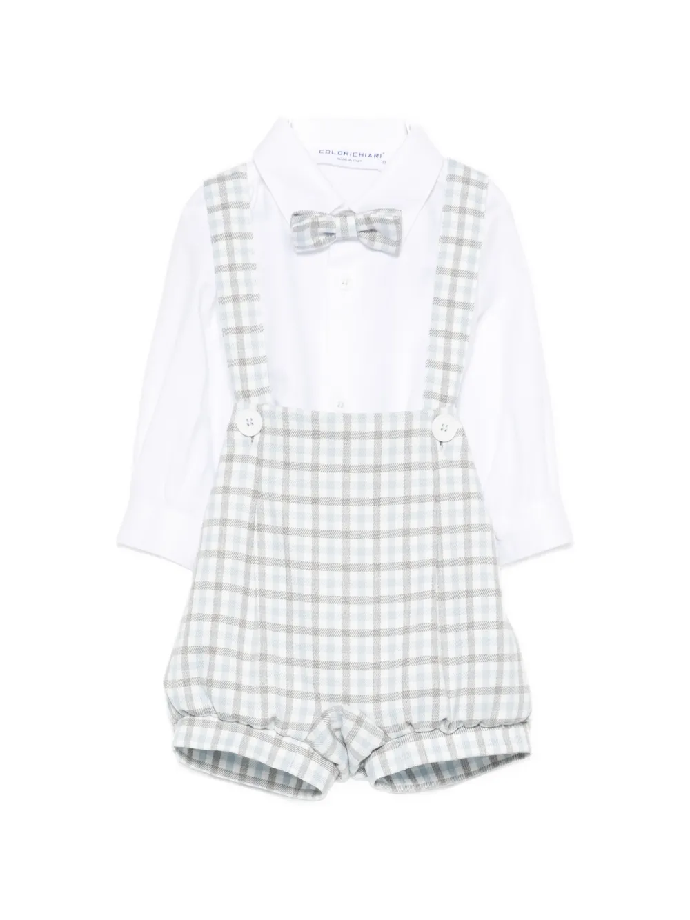 Colorichiari Kabelgebreid set met geruit patroon Wit