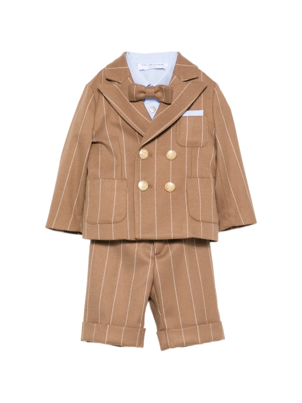 Colorichiari pinstripe-pattern four-piece suit - Marrone