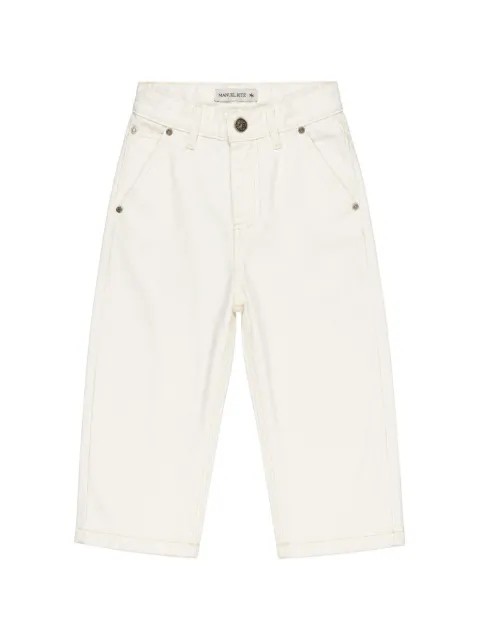 Manuel Ritz Kids logo-embroidered five-pocket trousers