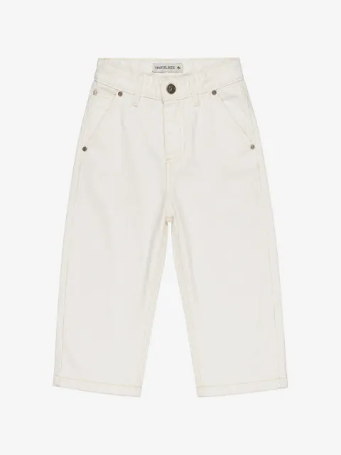 Manuel Ritz Kids logo-embroidered five-pocket trousers