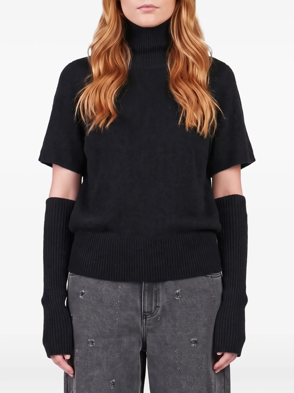 Federica Tosi ribbed high-neck sweater - Schwarz