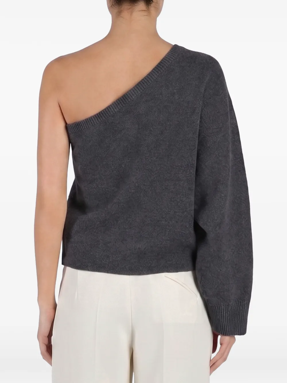 Federica Tosi Asymmetrische trui met sjaaldetail Grijs