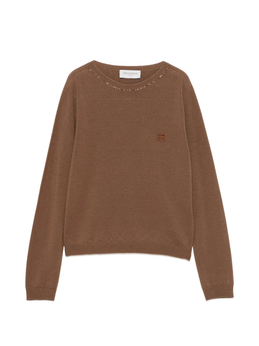 ERMANNO FIRENZE Maglione con ricamo - Marrone