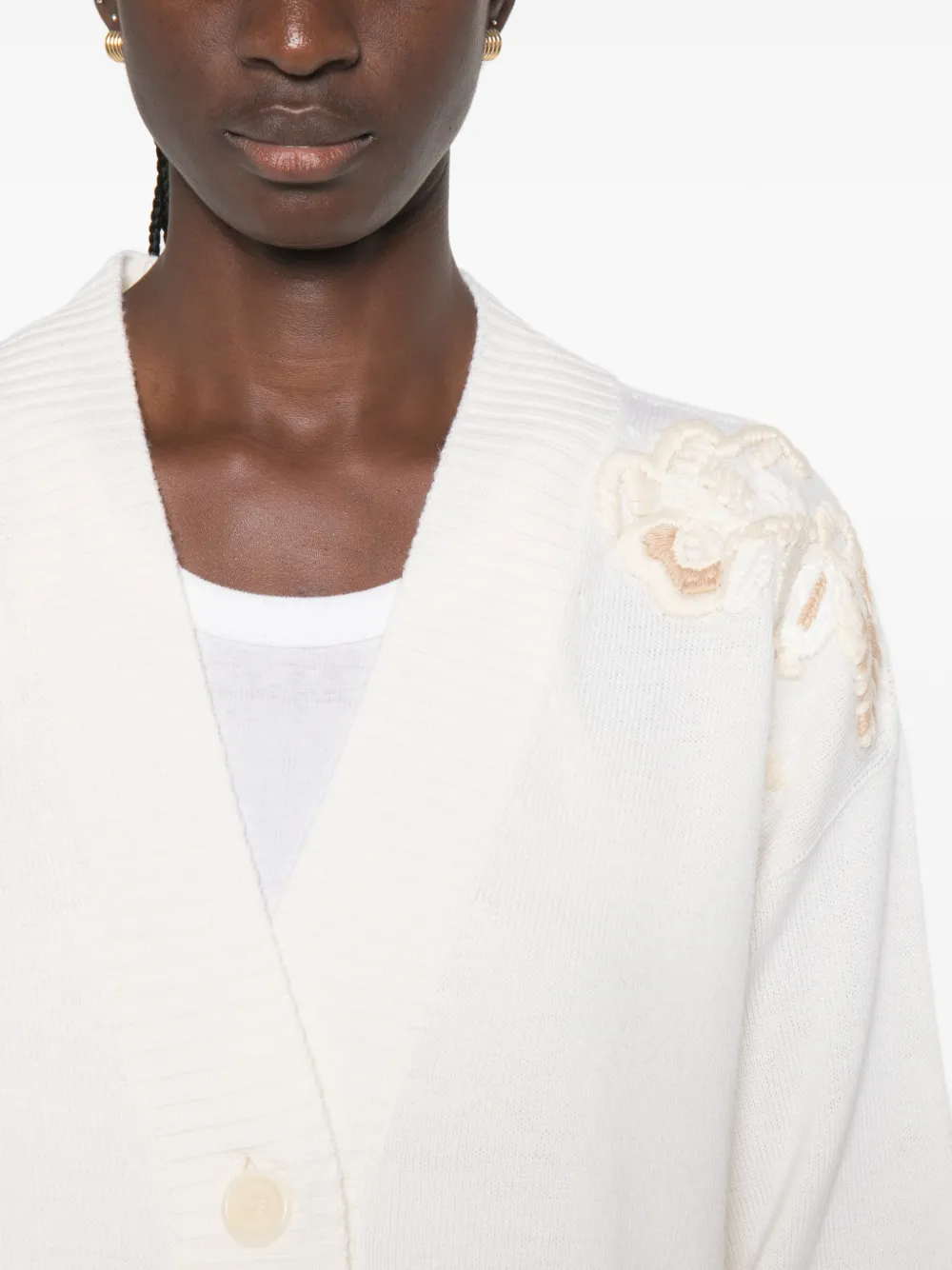 ERMANNO FIRENZE Vest met geborduurde bloemen Wit