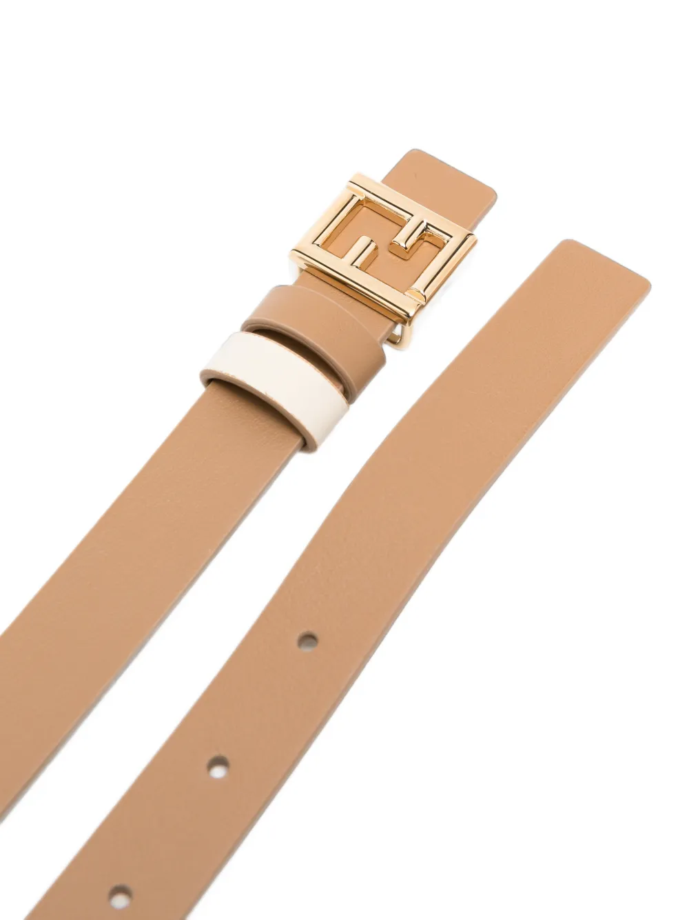FENDI O'Lock riem met logoplakkaat Beige