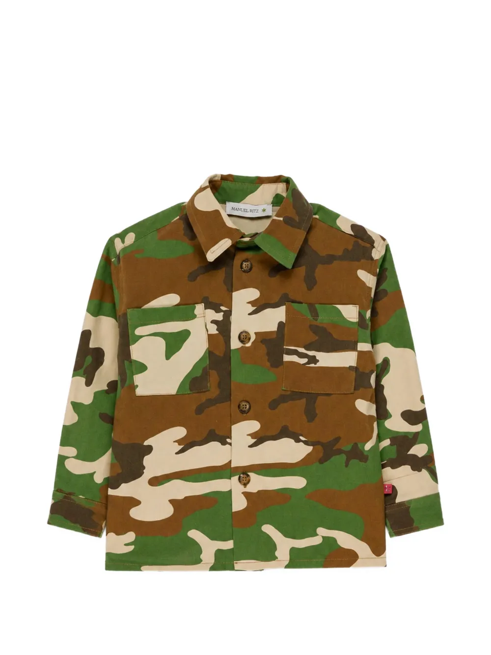 Manuel Ritz Kids camouflage-print button-up shirt - Grün