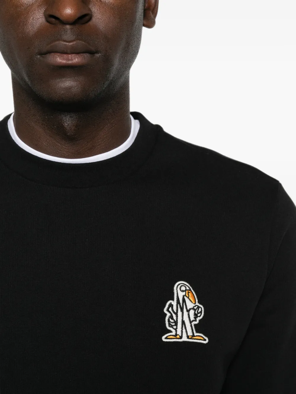 Moncler Sweater met ronde hals en lange mouwen Zwart