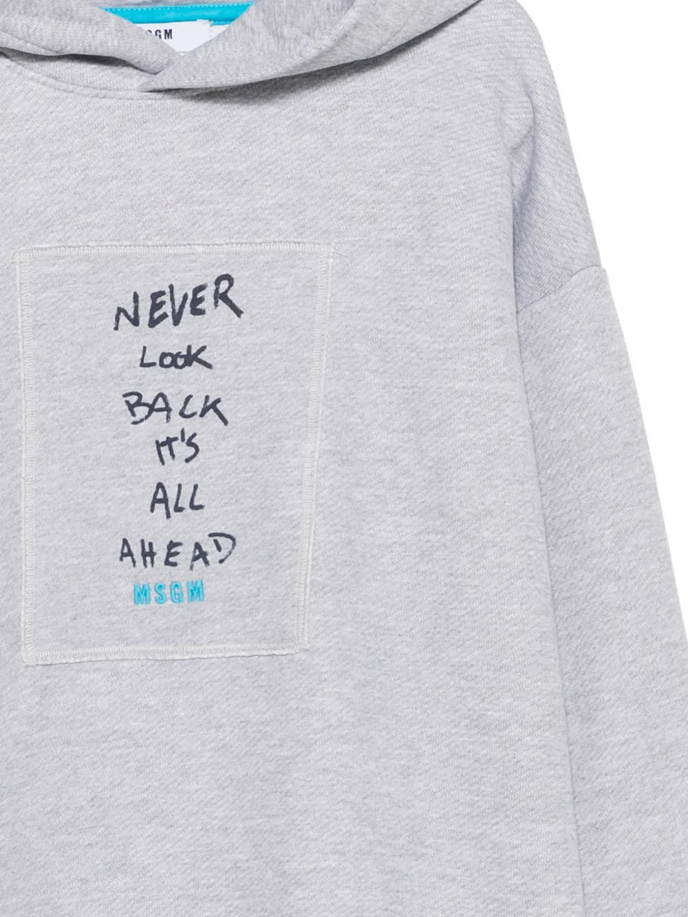MSGM Kids Hoodie met gelaagd effect en tekst Grijs