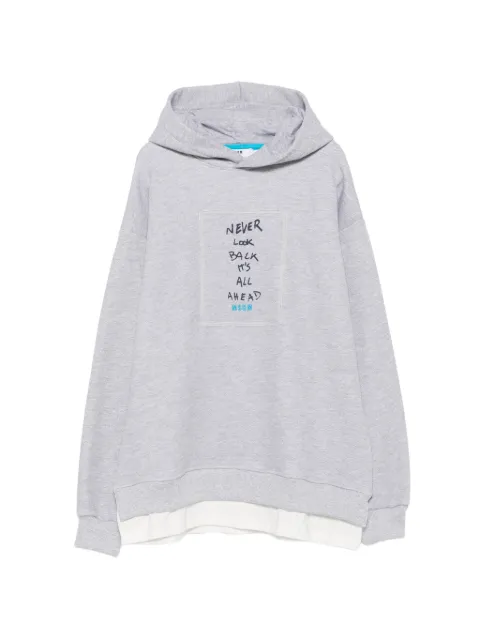 MSGM Kids slogan-print layered-effect hoodie