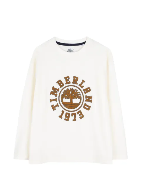 Timberland Kids playera manga larga con logo estampado