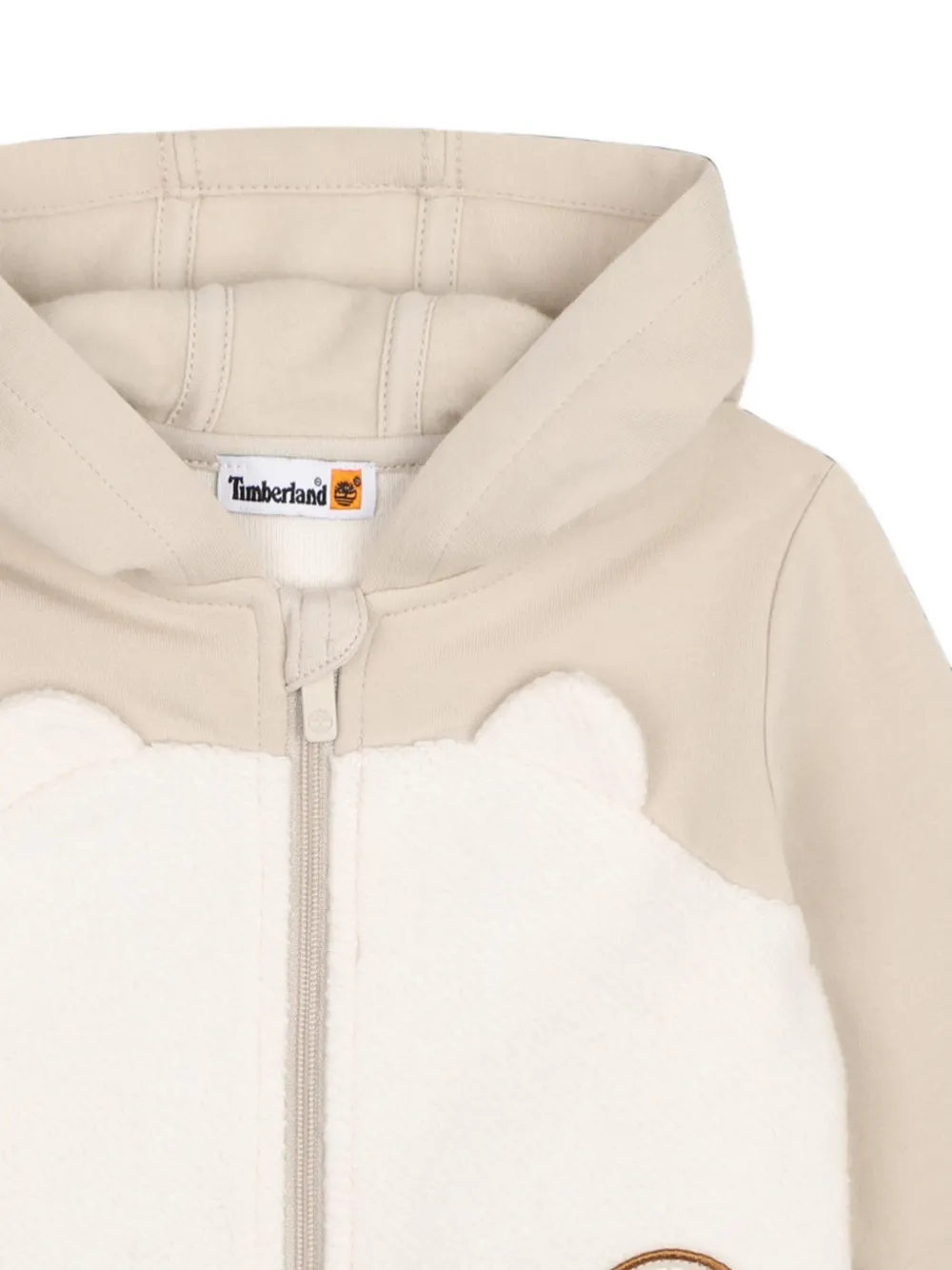 Timberland Kids Hoodie met rits en beeroren Beige