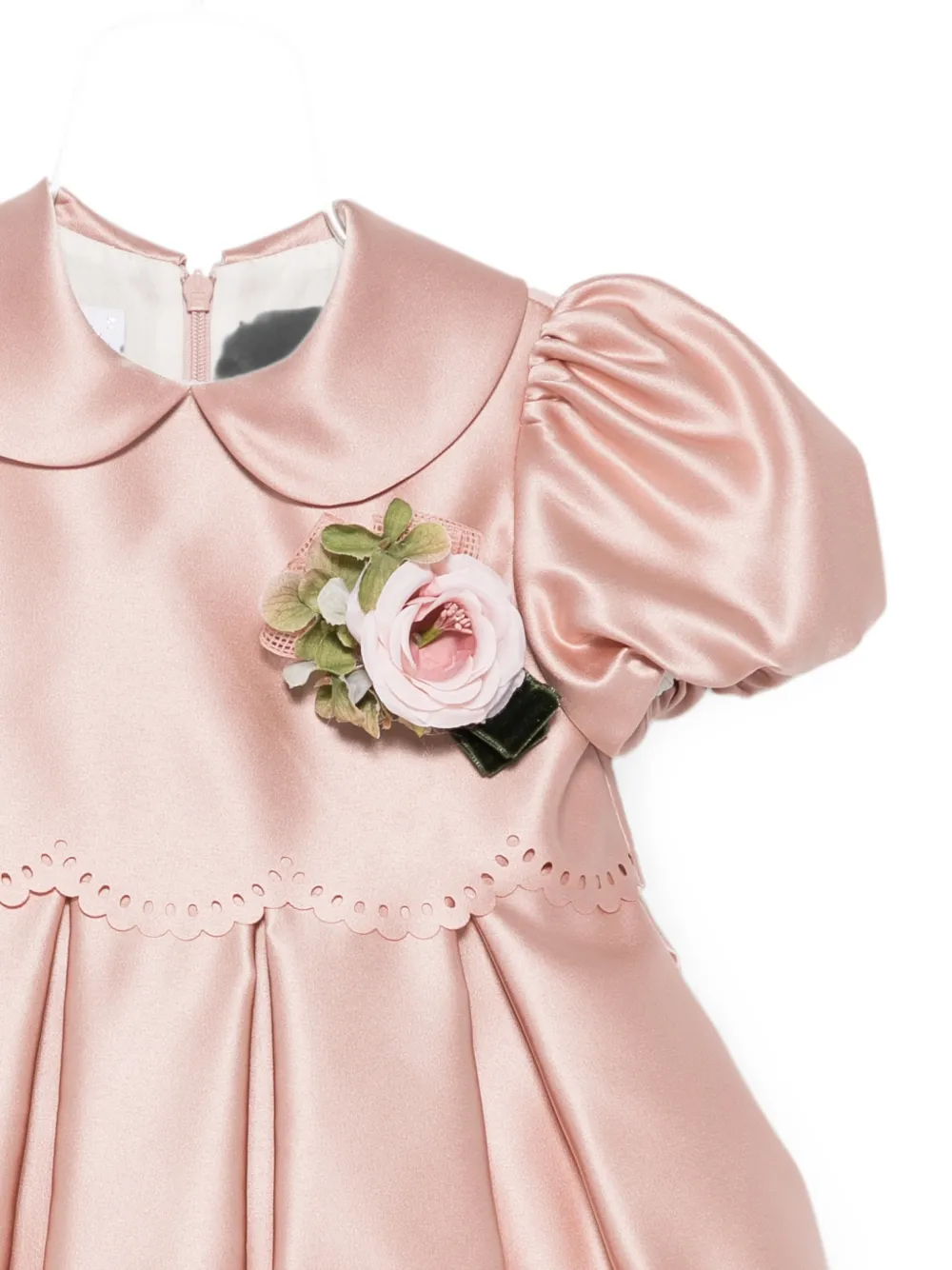 Colorichiari Broderie anglaise jurk met bloemapplicatie Roze