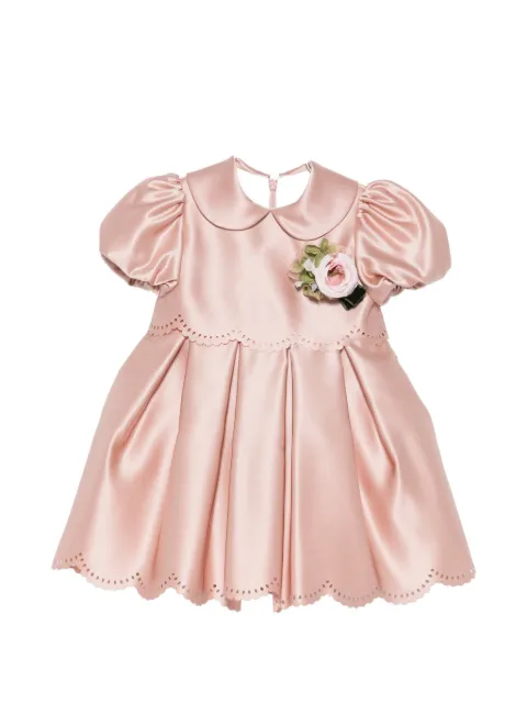 Colorichiari broderie-anglaise floral-appliqué dress