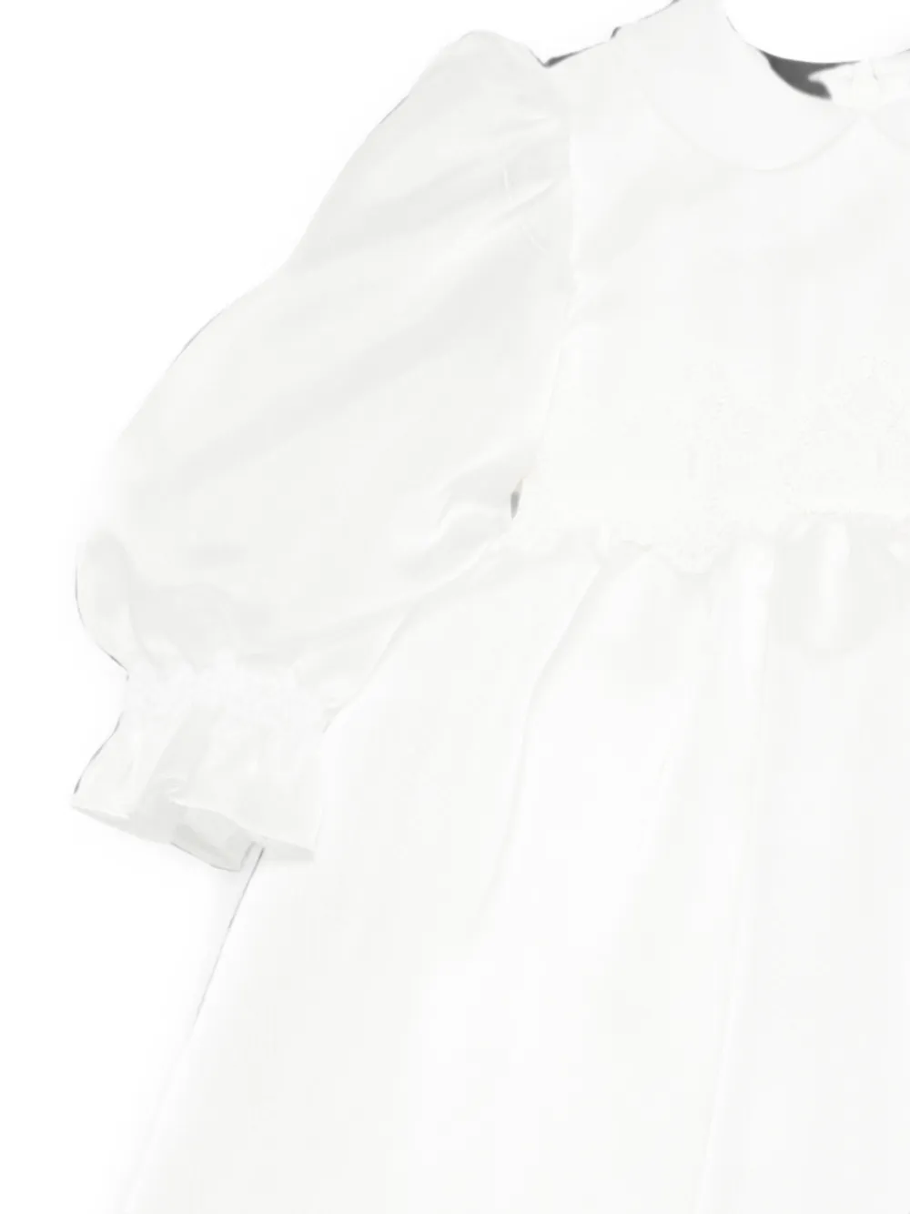 Colorichiari Jurk met kanten afwerking en pofmouwen Wit