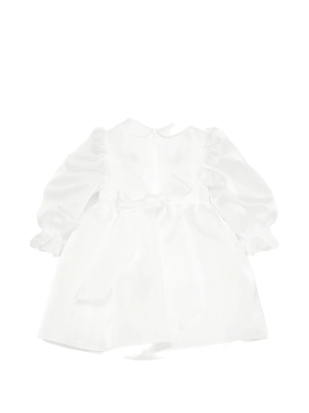 Colorichiari Jurk met kanten afwerking en pofmouwen Wit