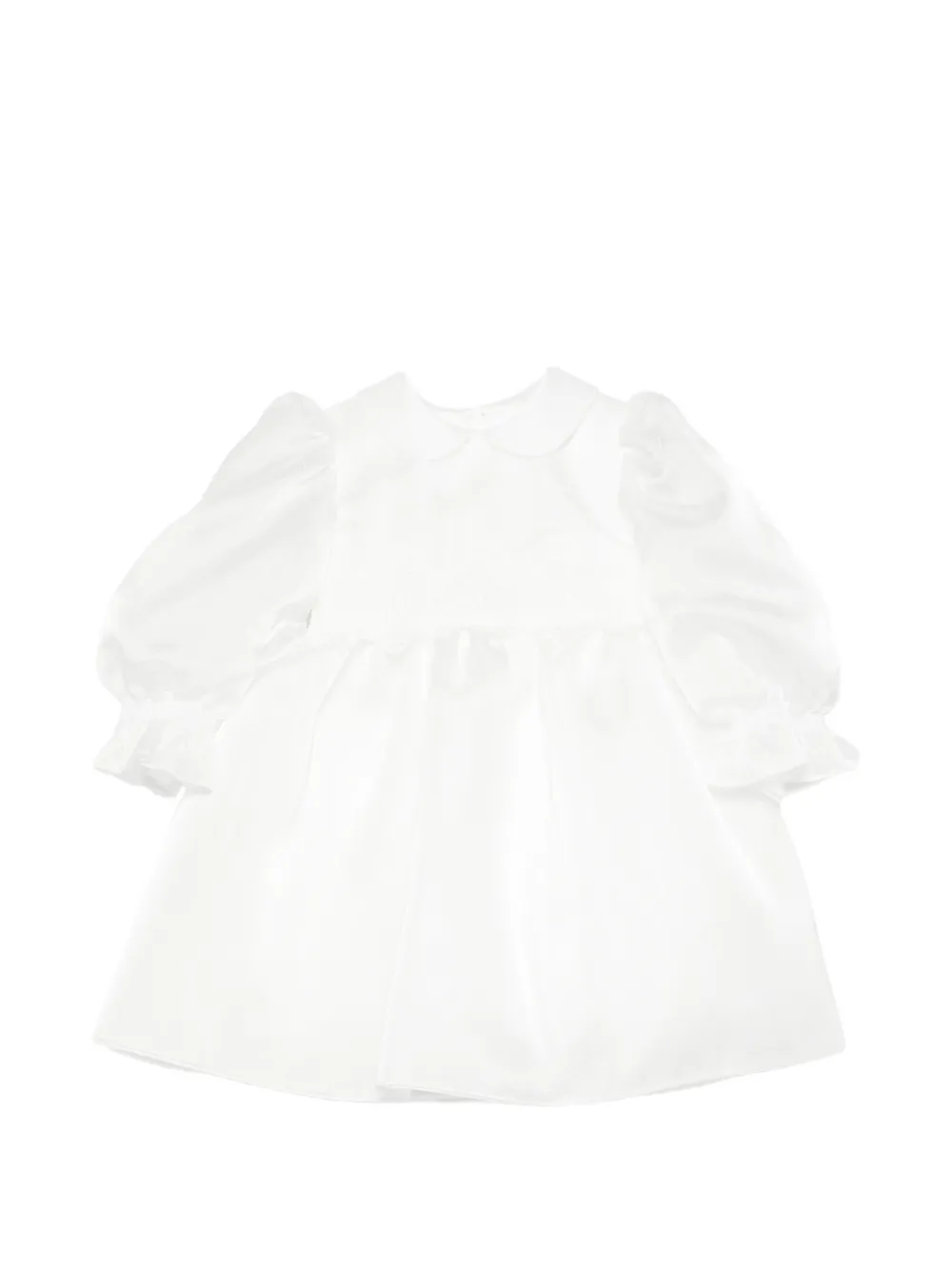 Colorichiari lace-trimmed puff-sleeve dress - Bianco