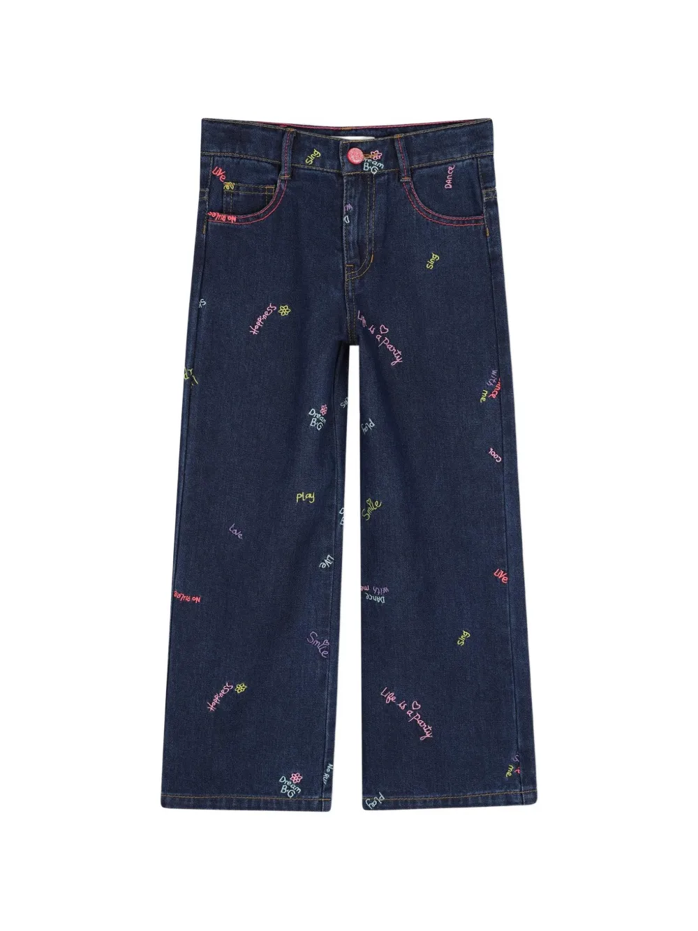 Billieblush Jeans a gamba ampia con ricamo