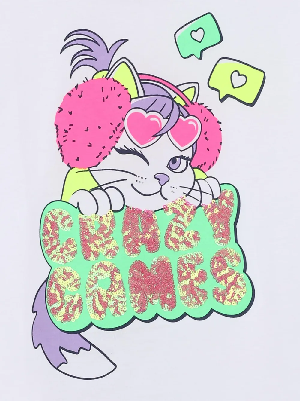Billieblush T-shirt verfraaid met pailletten en print Wit