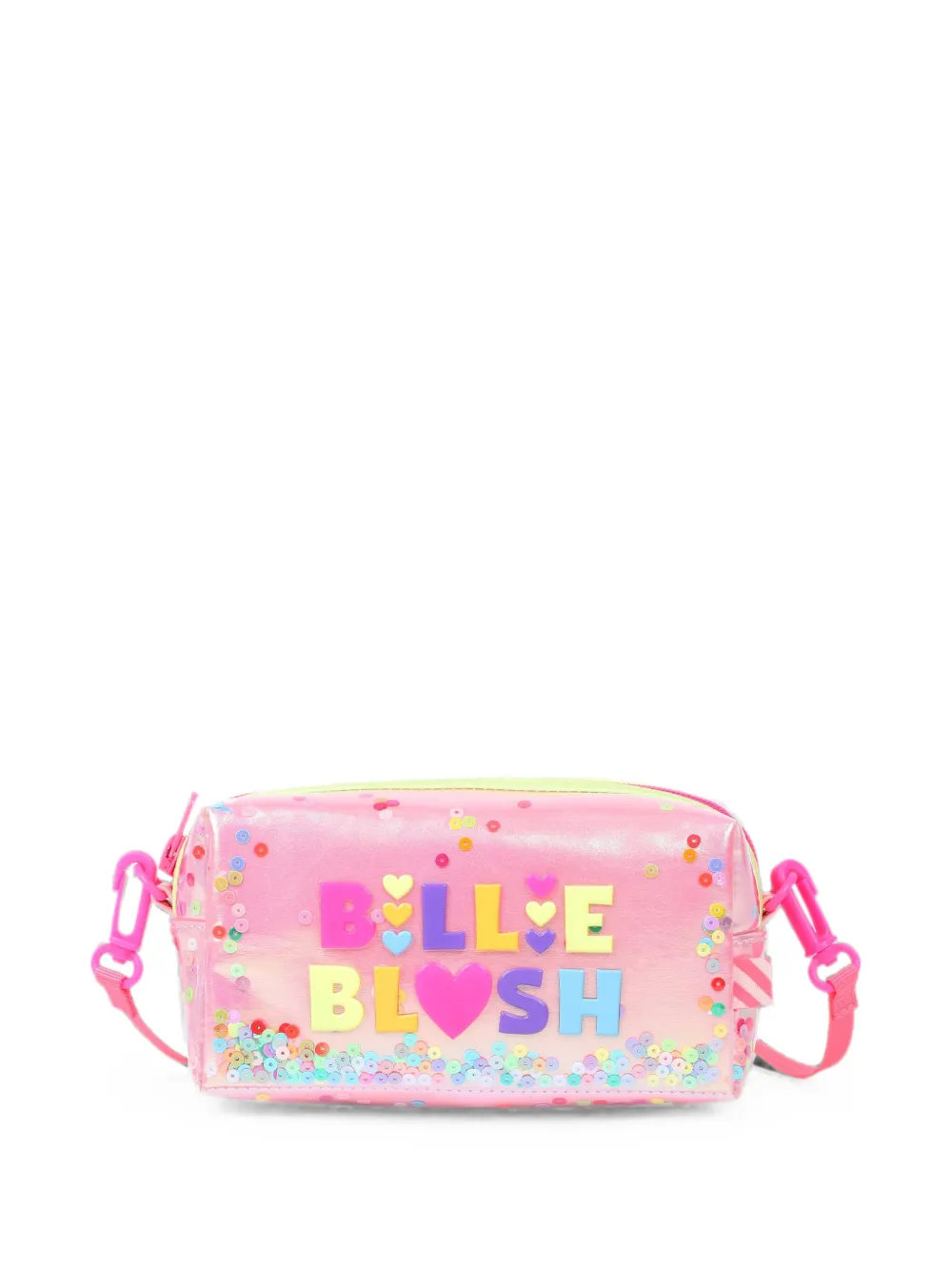 Billieblush Borsa a spalla con paillettes e logo - Rosa