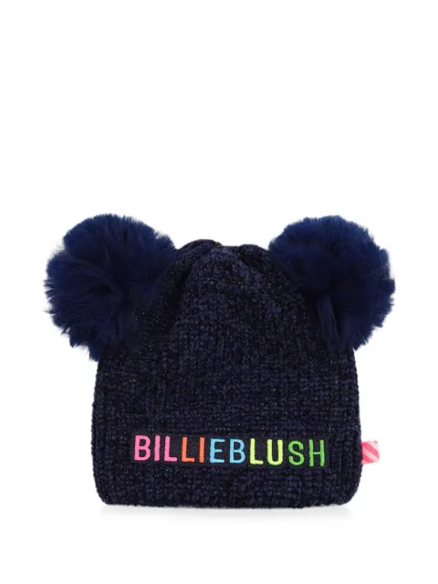 Billieblush pom-pom chunky-knit beanie hat