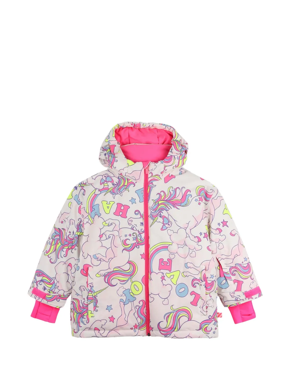 Billieblush Piumino con stampa unicorno e cappuccio - Rosa