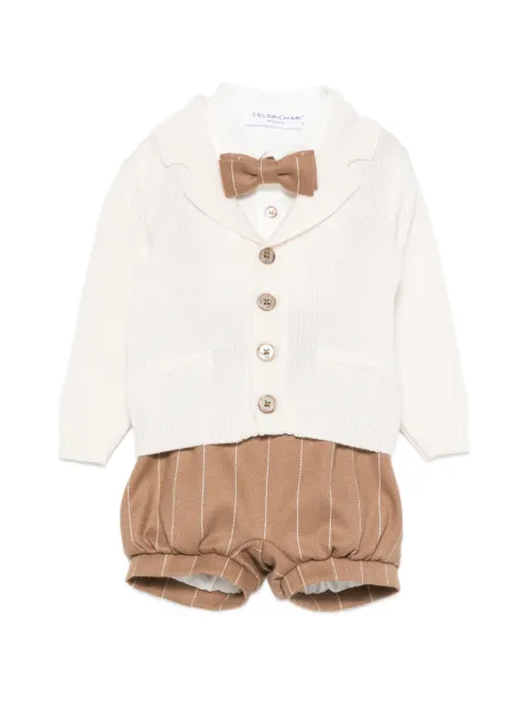 Colorichiari pinstripe-pattern bow-tie dungarees set