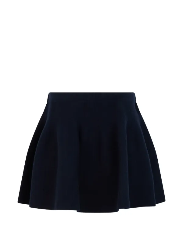 Lisa Yang Knitted Flared Mini Skirt in Blue