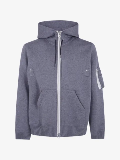 sacai zip-up panelled hoodie