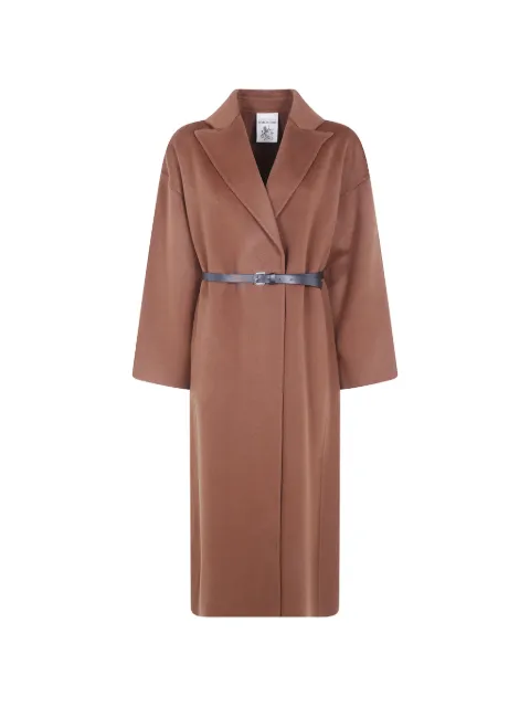 Semicouture belted double-breasted wool coat
