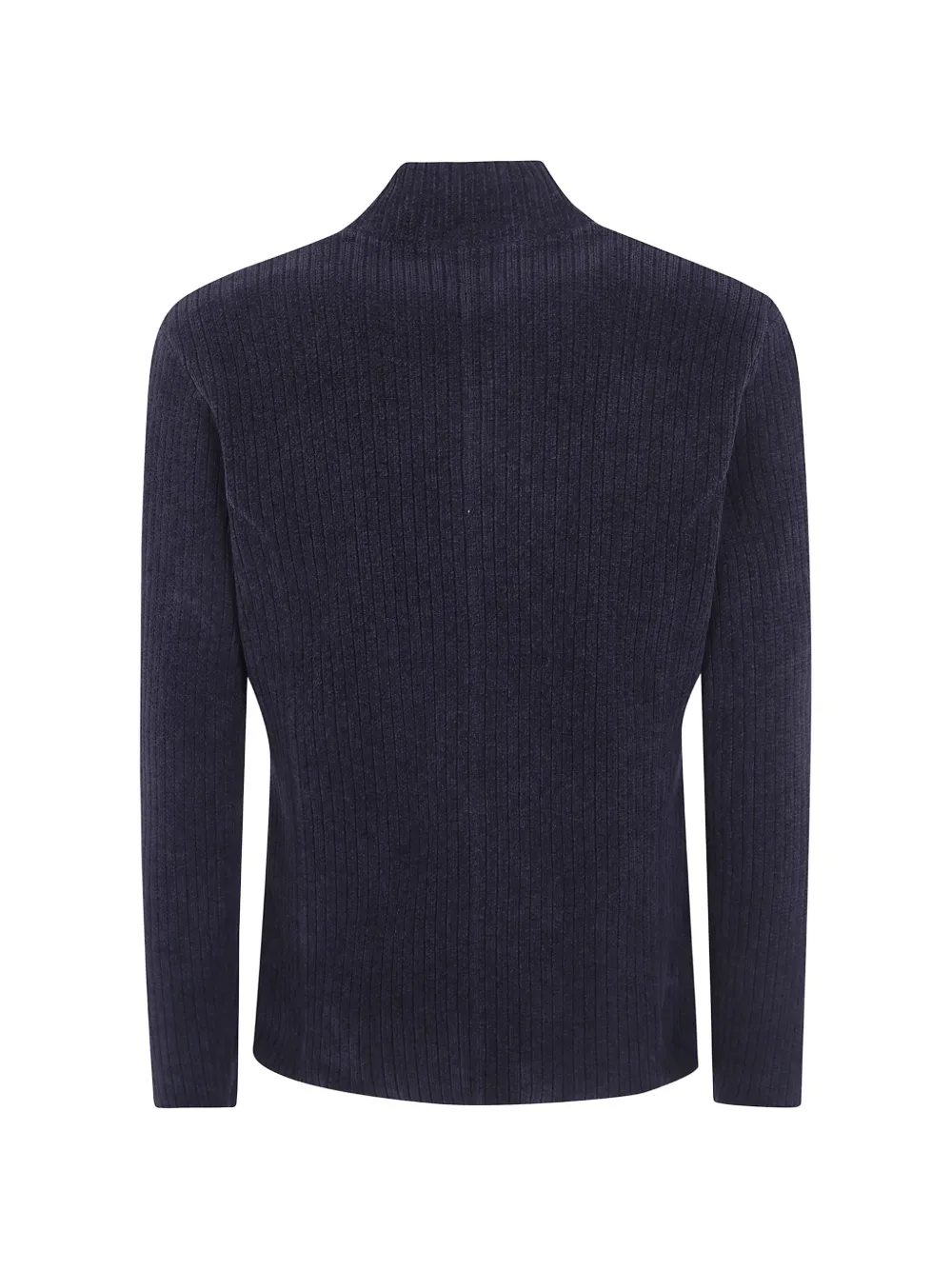Emporio Armani Capsule Collection ribgebreid jack met off-center sluiting Zwart
