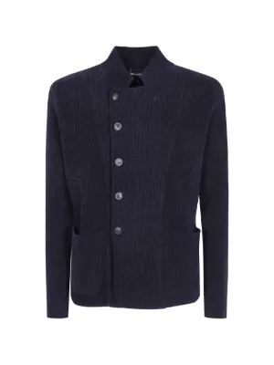 Giorgio Armani mandarim-collar Jacket | Blue | FARFETCH AO