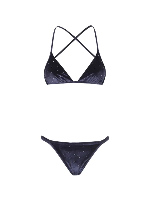 Balmain stud-embellished velvet bikini