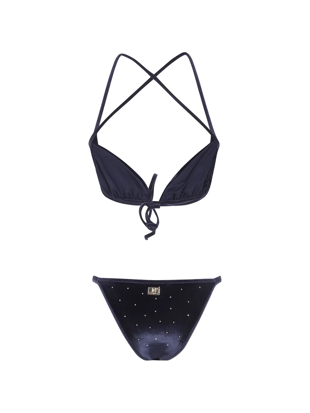 Balmain Fluwelen bikini verfraaid met studs Zwart