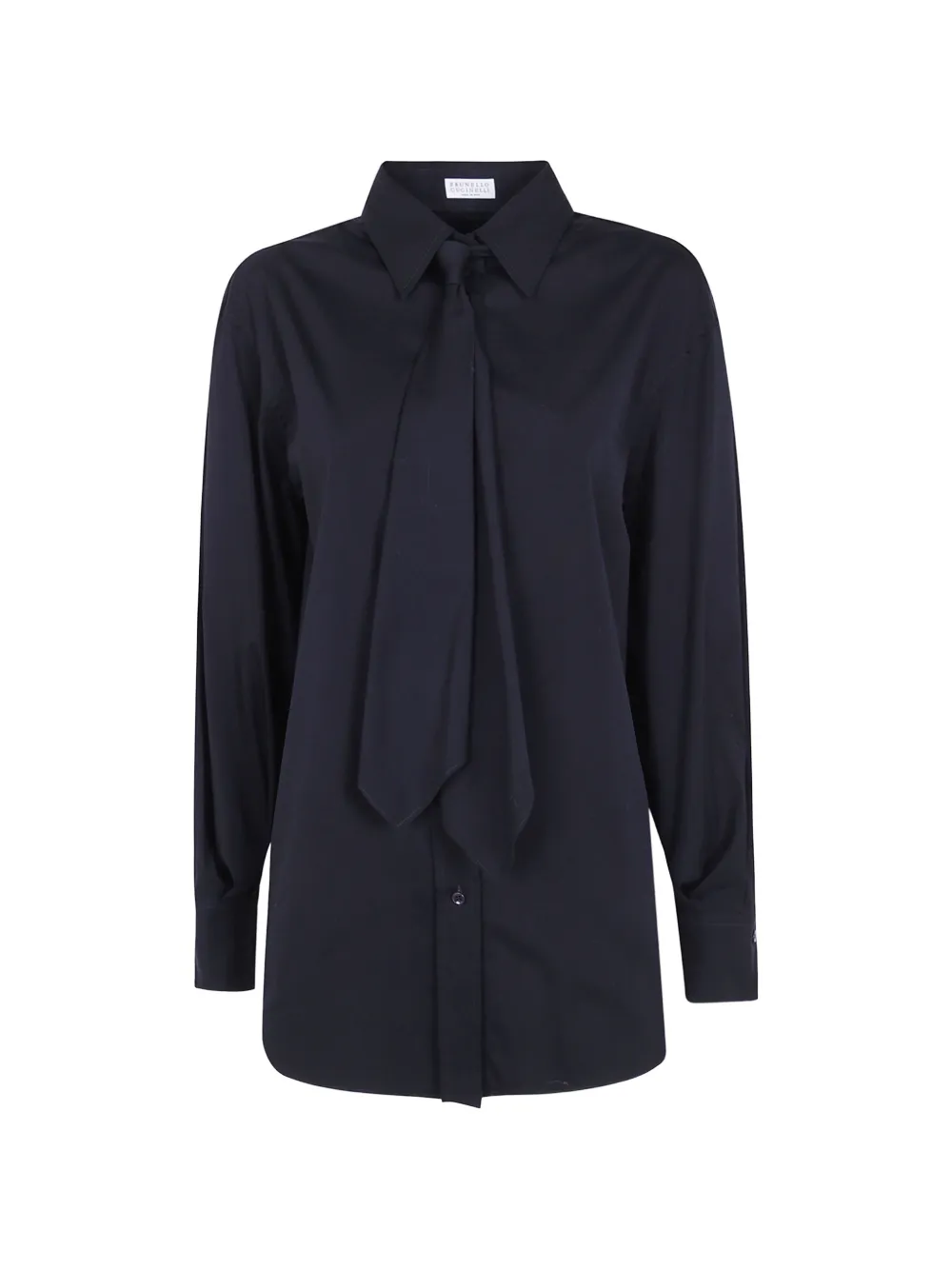 Brunello Cucinelli tie-detail shirt - Schwarz