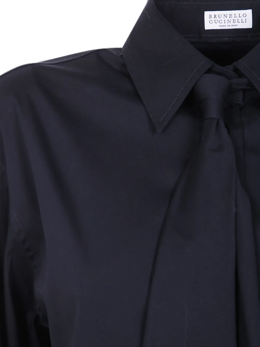 Brunello Cucinelli blouse met strikdetail Zwart