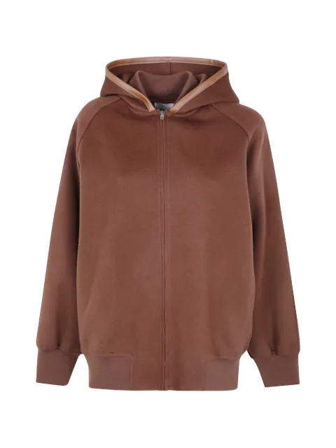 Semicouture veste Sharleen à capuche bordée de cuir