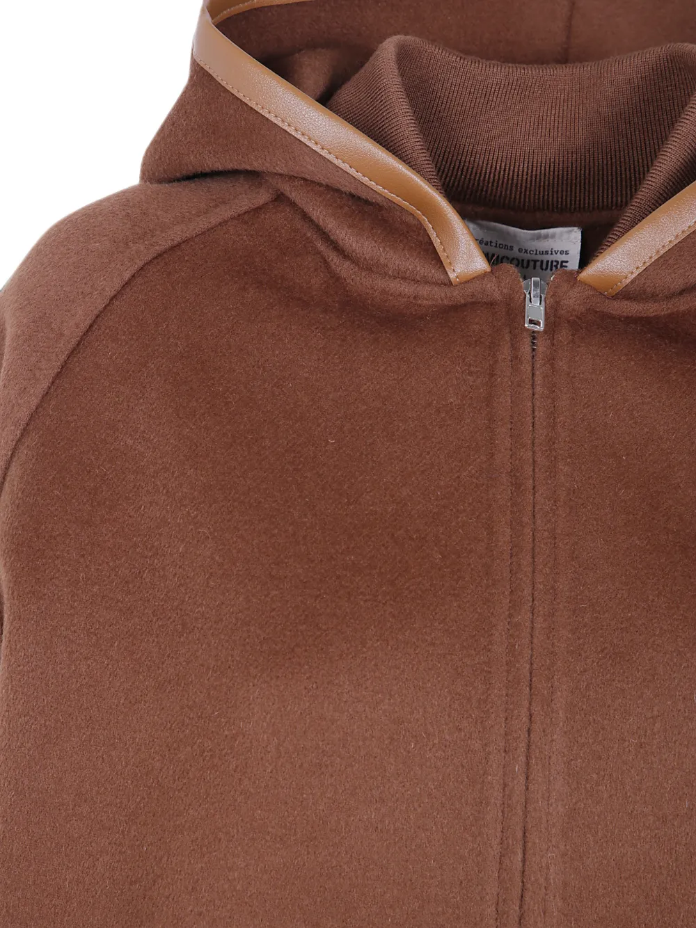 Semicouture Sharleen jack met capuchon en leren afwerking Bruin