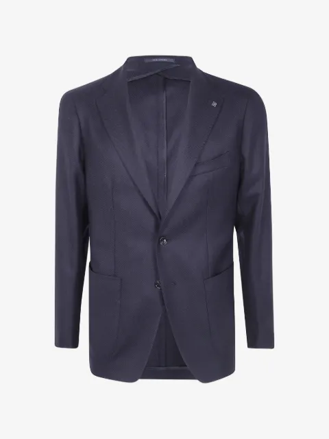 Tagliatore logo-pin single-breasted blazer