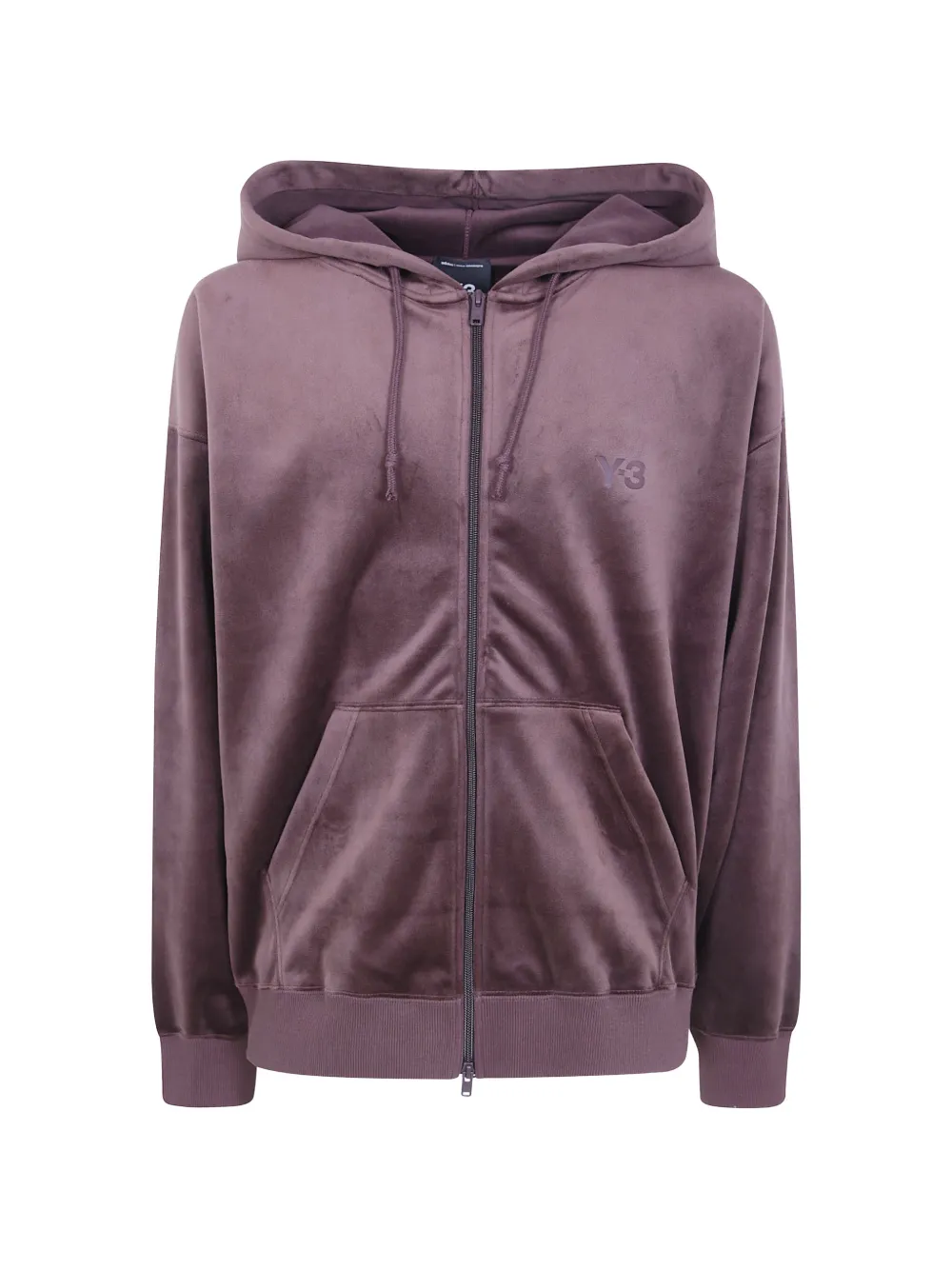 Y-3 By Yohji Yamamoto Vintage velvet-effect zip-up hoodie - Viola