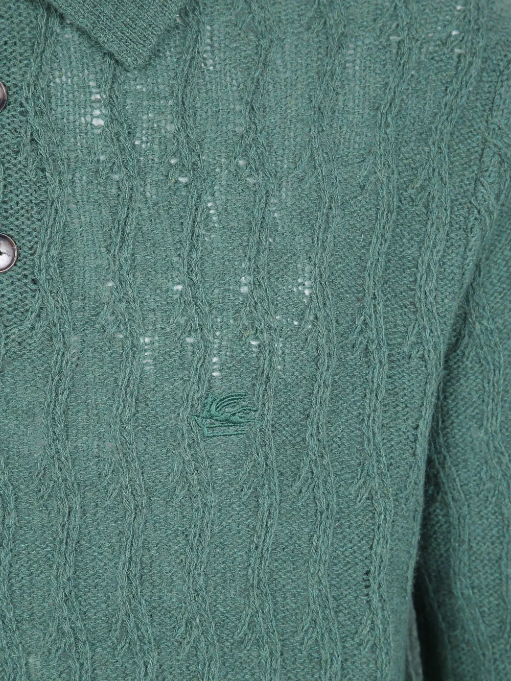 ETRO Polotrui van kasjmier met golvend patroon Groen